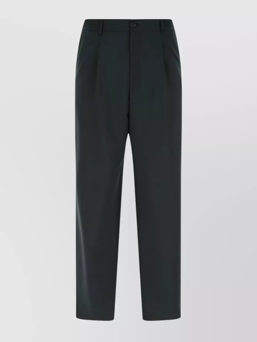Shop Ami Alexandre Mattiussi Tailored Wide-leg Trousers With Nonchalant Style In Green