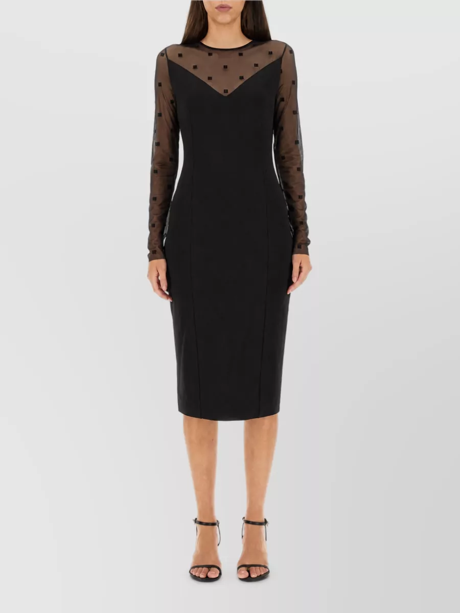 Givenchy Logo-print Midi Dress In Black