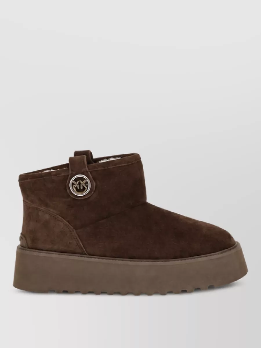 Pinko Leather Lace-Up Boots