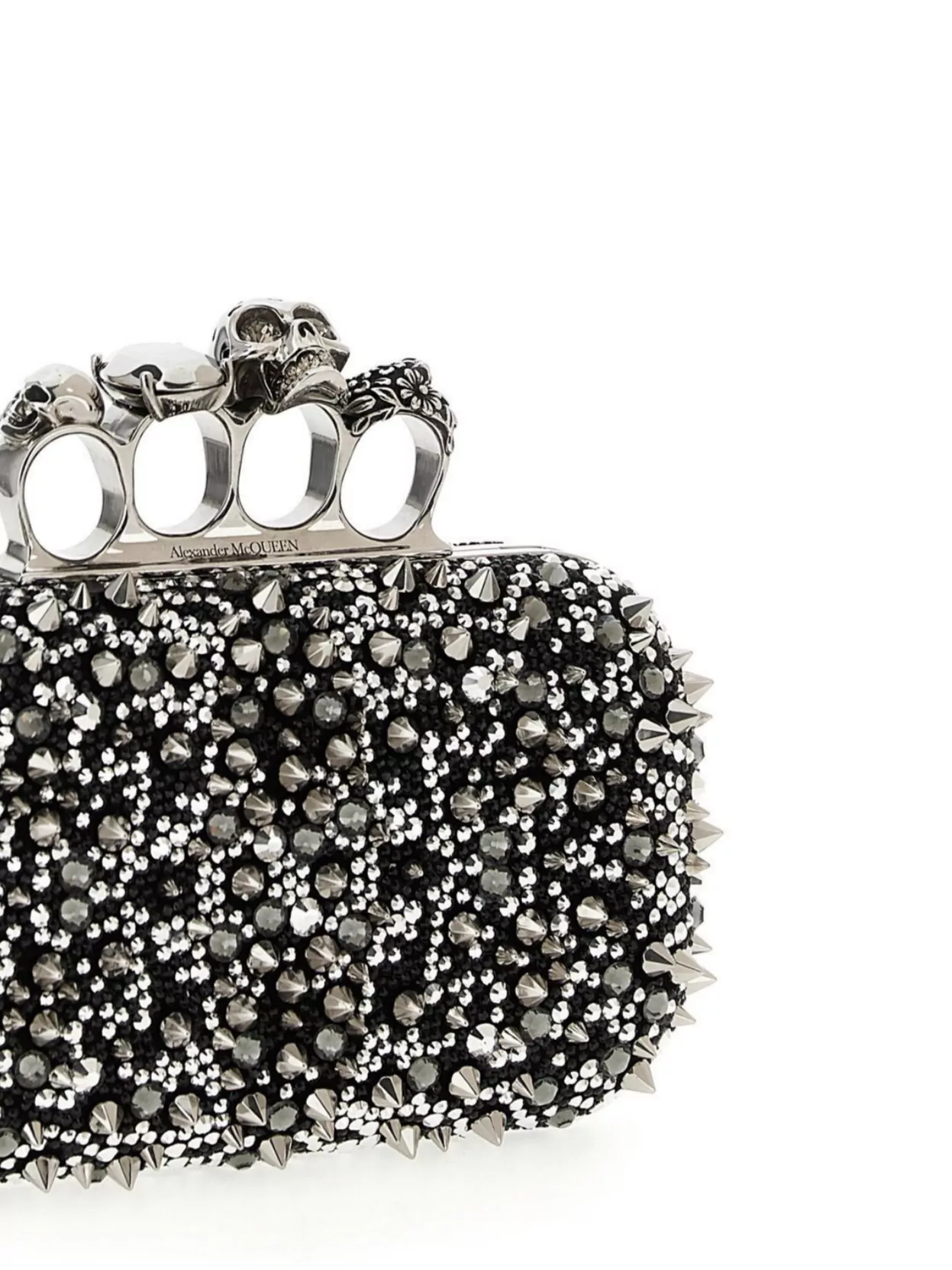 Mc Queen Crystal Embellished Knuckle Duster Clutch Bag