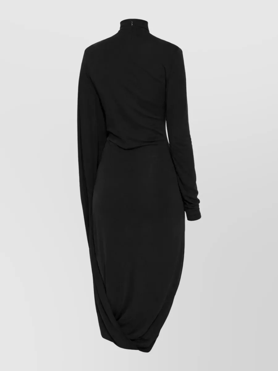 Stella Mccartney Midi Dress High Neck Asymmetric Hem