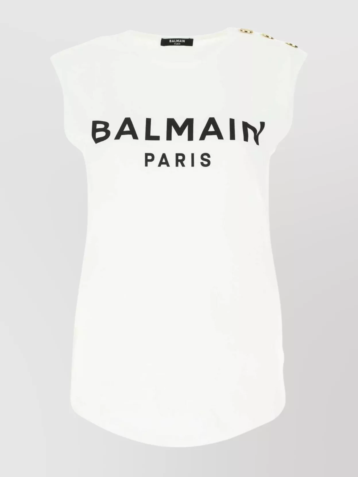 Balmain Tank Top Cotton Button Detail