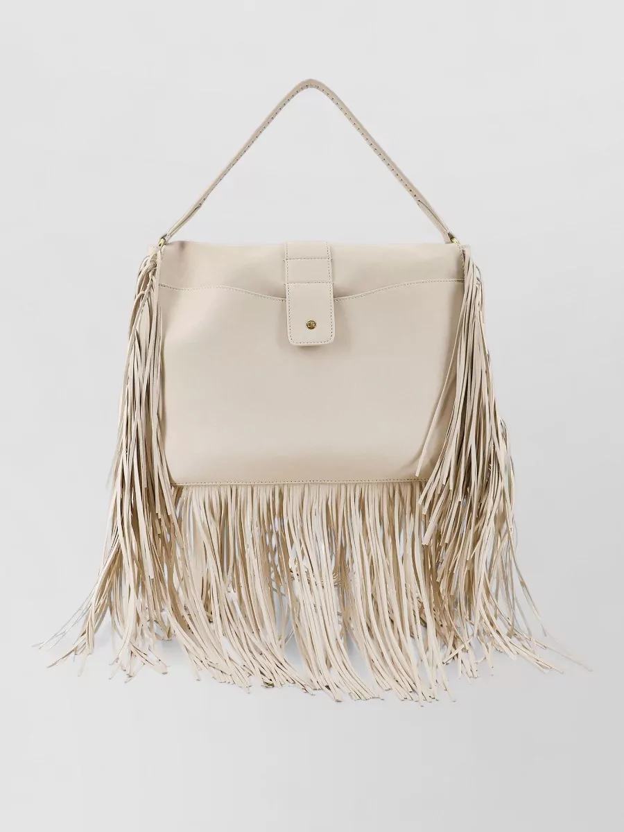 Burberry Medium Calfskin Leather Fringe Shoulder Bag