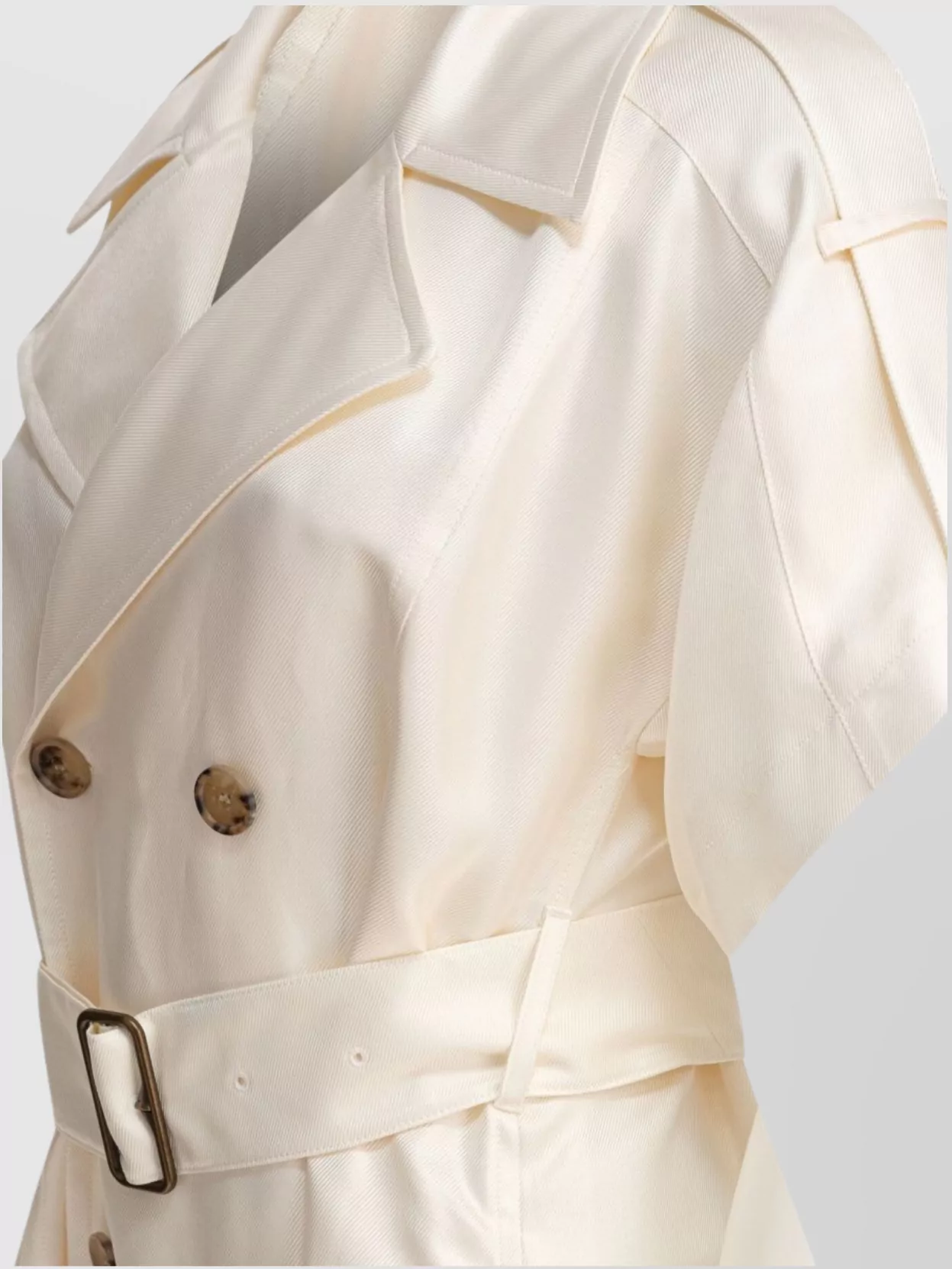 Burberry Waist Belted Short Sleeves Epaulettes Lapels