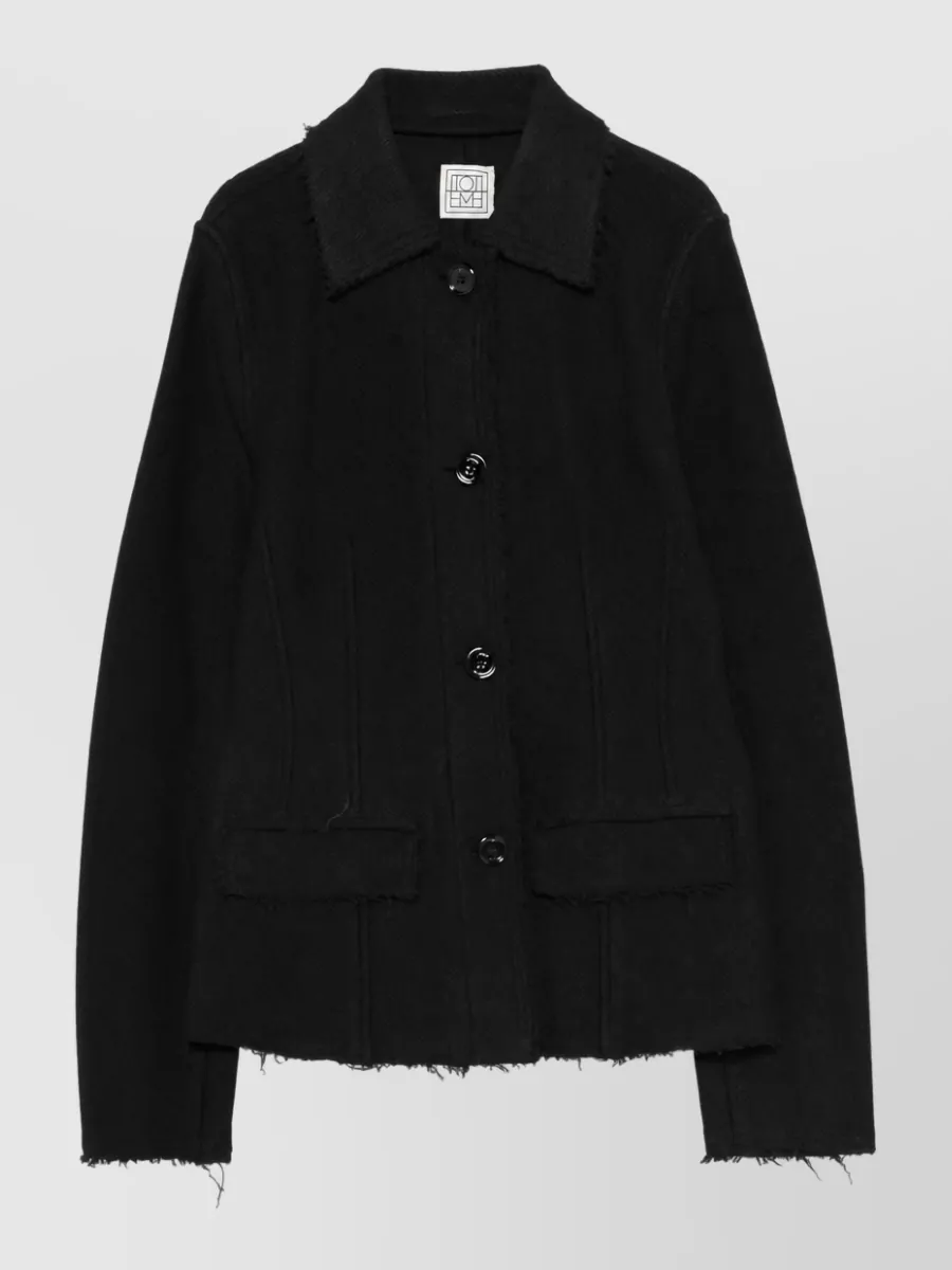 Totême cotton raw hem jacket