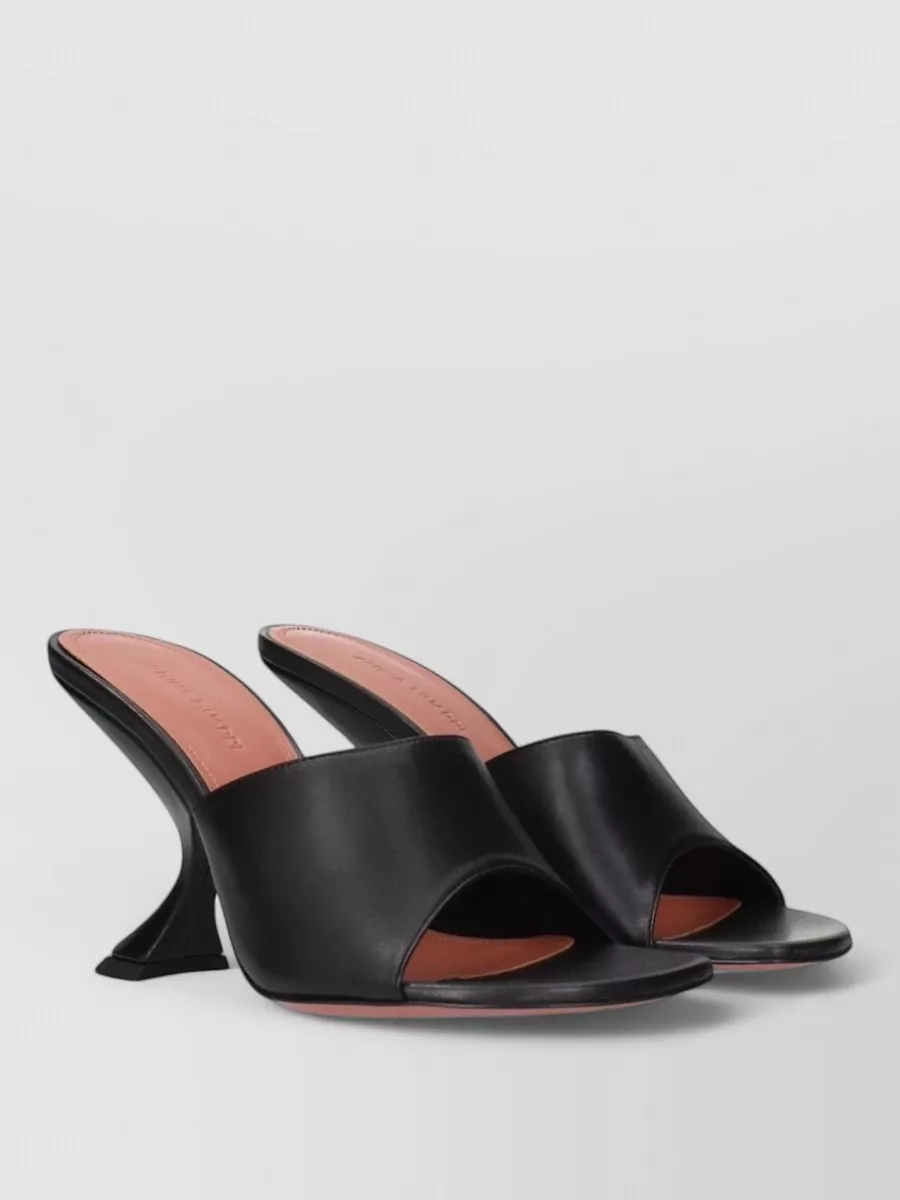 Amina Muaddi Leather Stiletto-Heel Mules