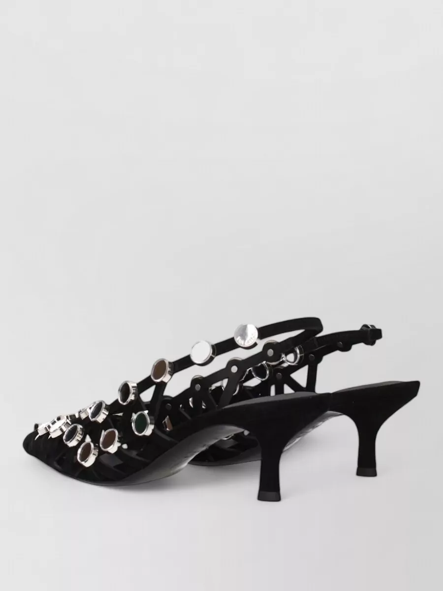 The Attico Leather Stiletto Heel Sandals