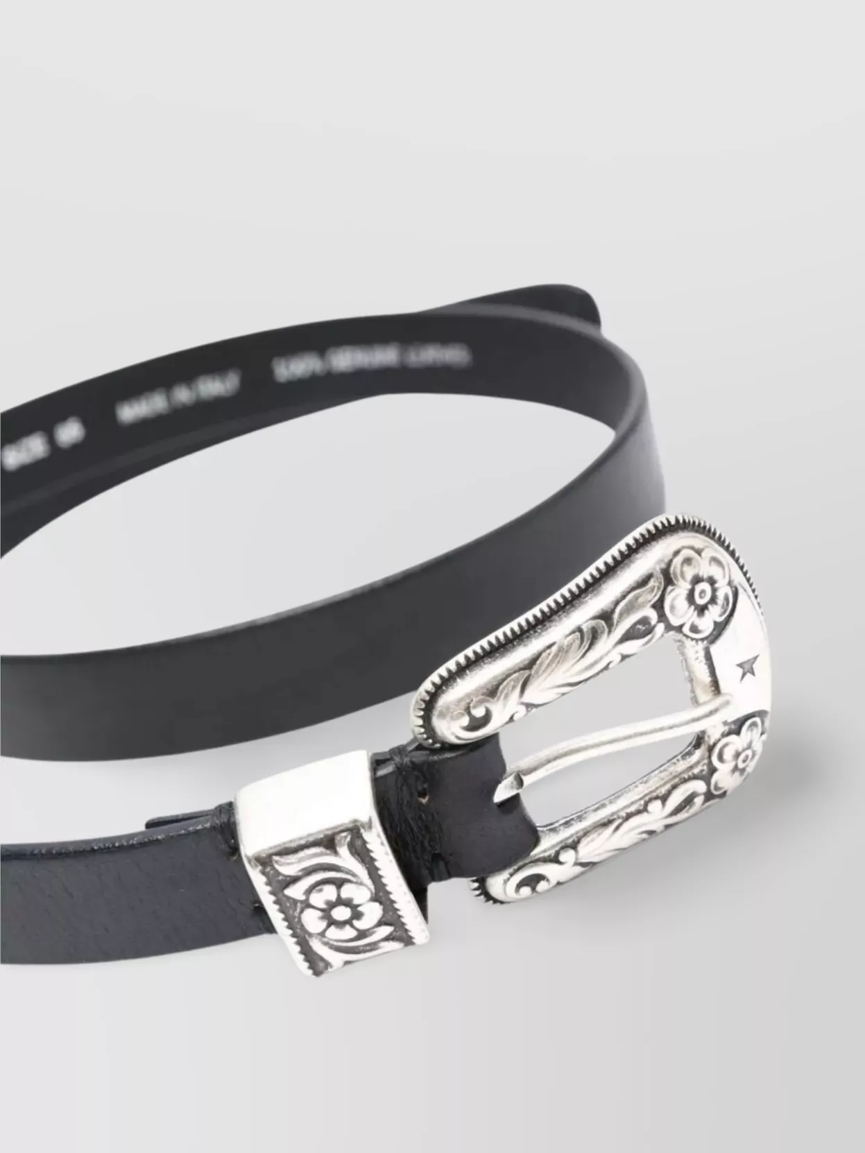 Golden Goose Db Washed Leather Belt Black In Black