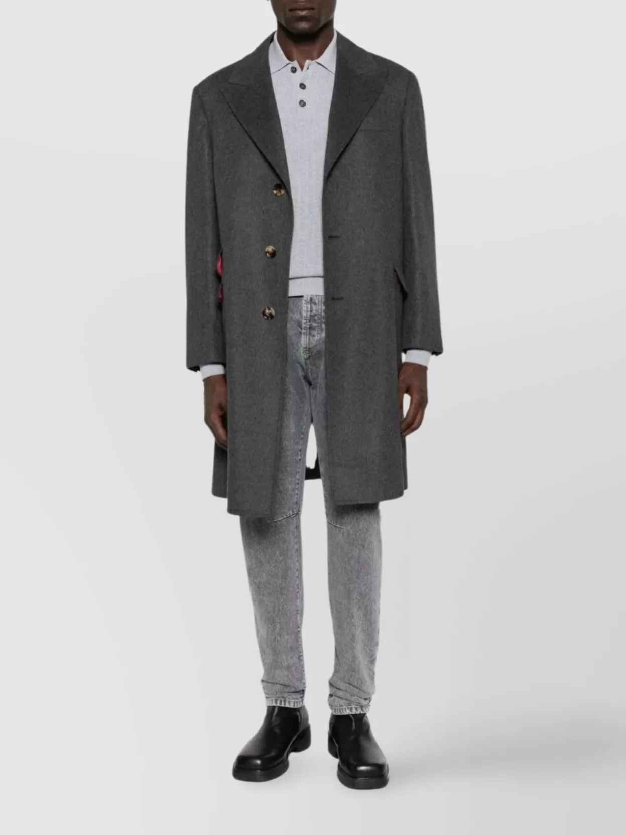 Brunello Cucinelli Button-fastening Flap-pocket Coat In Gray