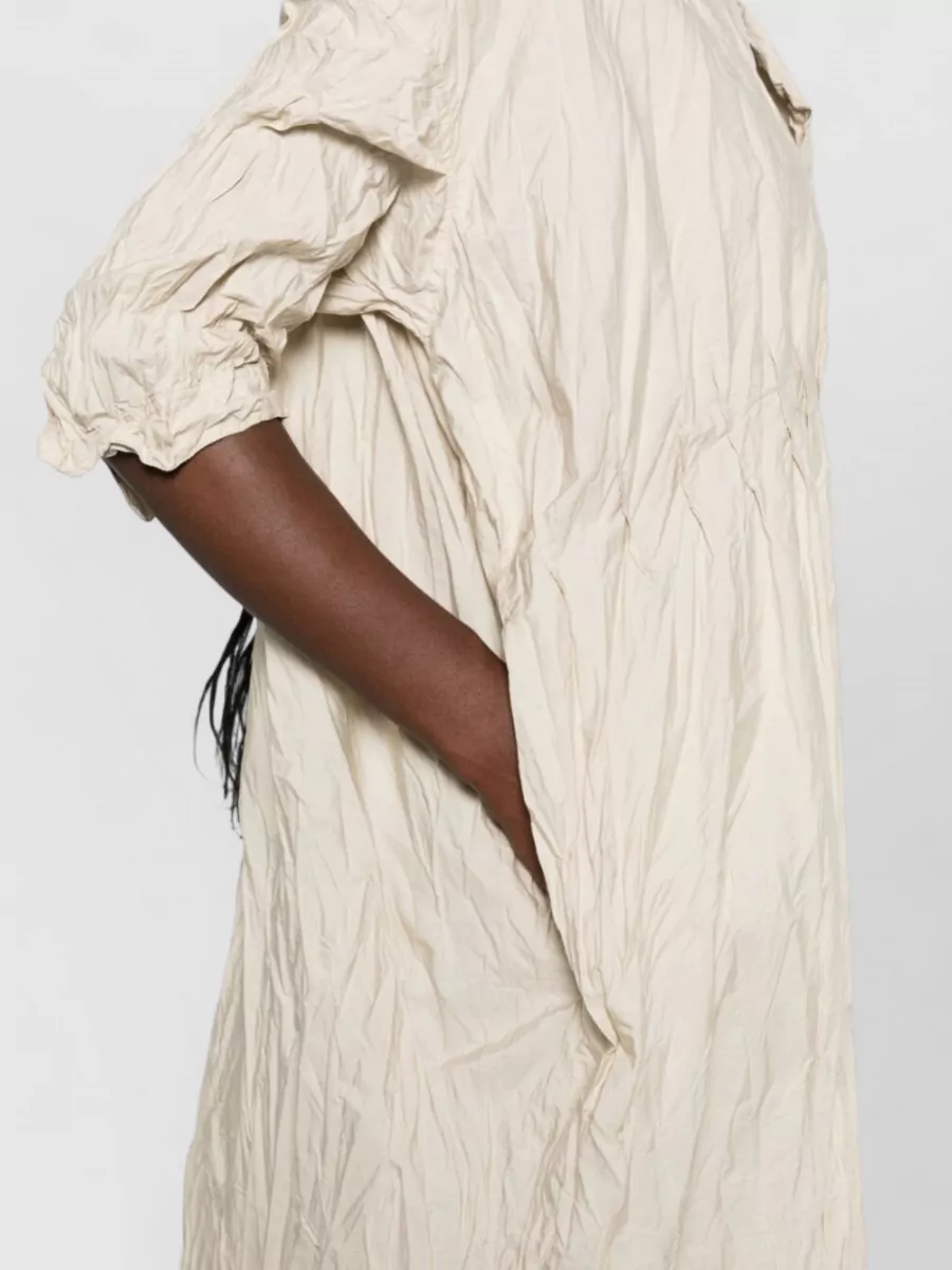 Daniela Gregis Crinkled V-Neck Midi Dress