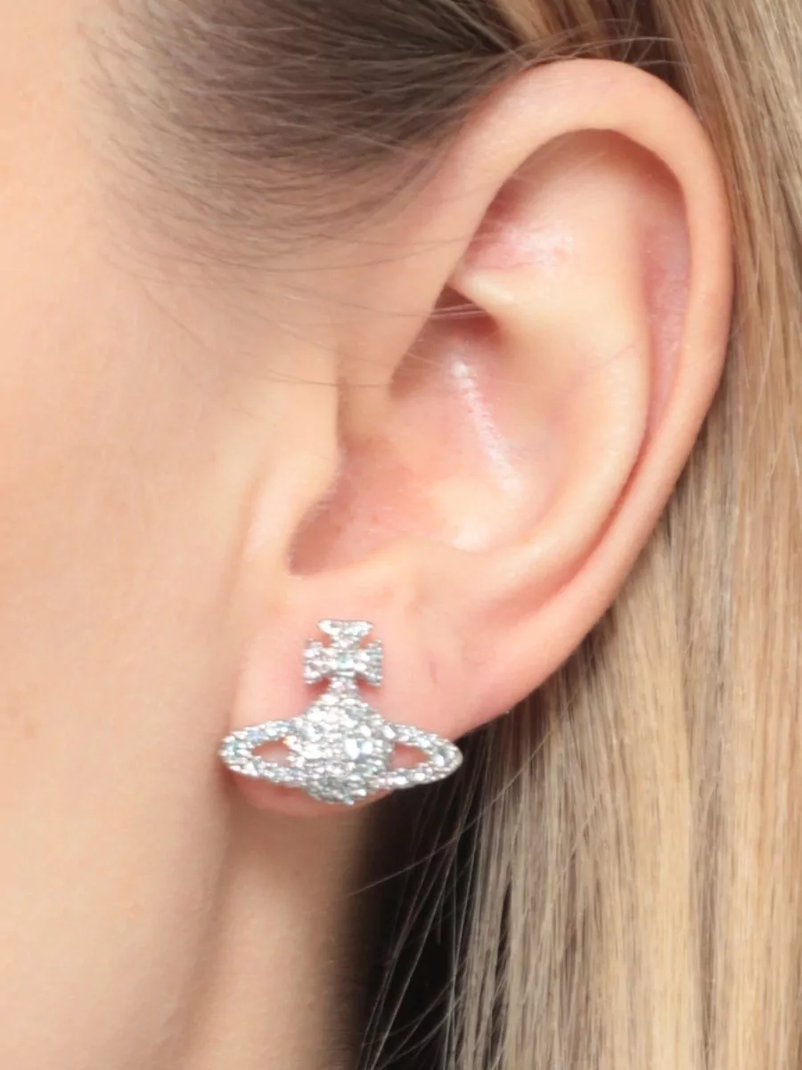 Vivienne Westwood Crystal Stud Earrings Featuring Signature Orb Detail