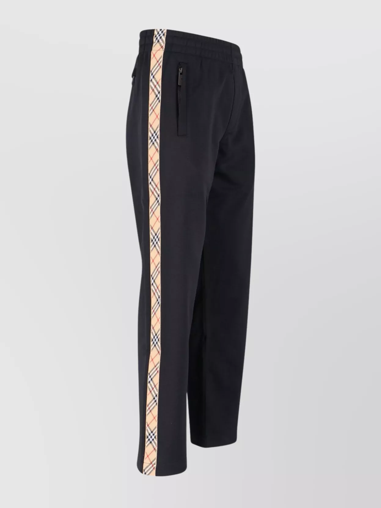 Burberry Straight Trousers With Elastic Waistband And Side Stripe