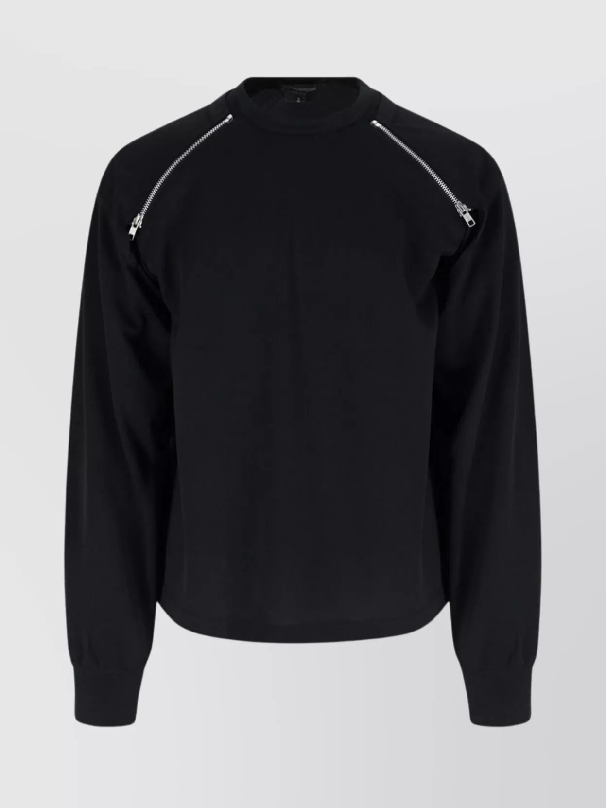 Comme Des Garçons Crew Neck Zipper Detail Sweater