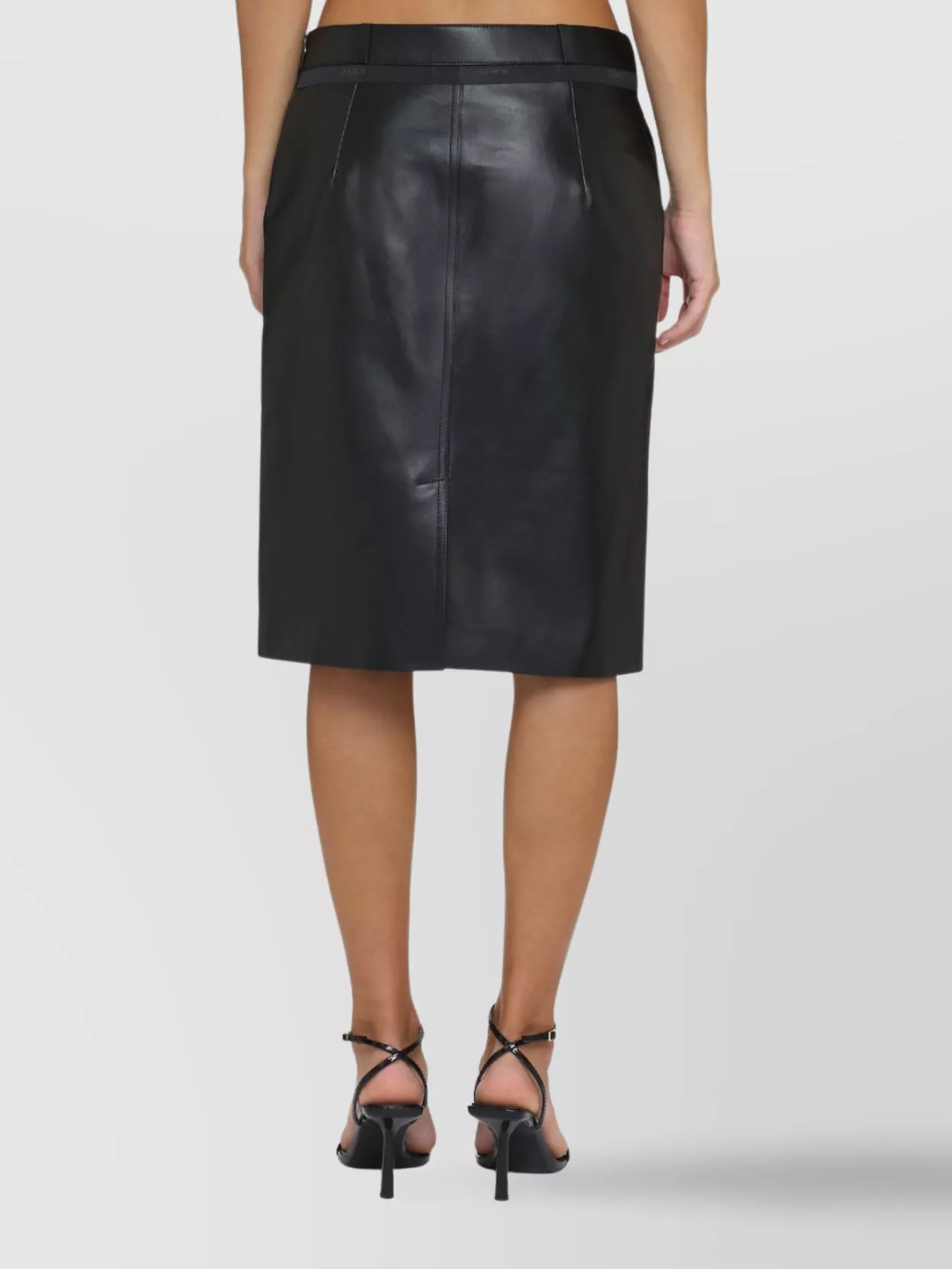 Fendi Skirt Leather Asymmetrical Waistband