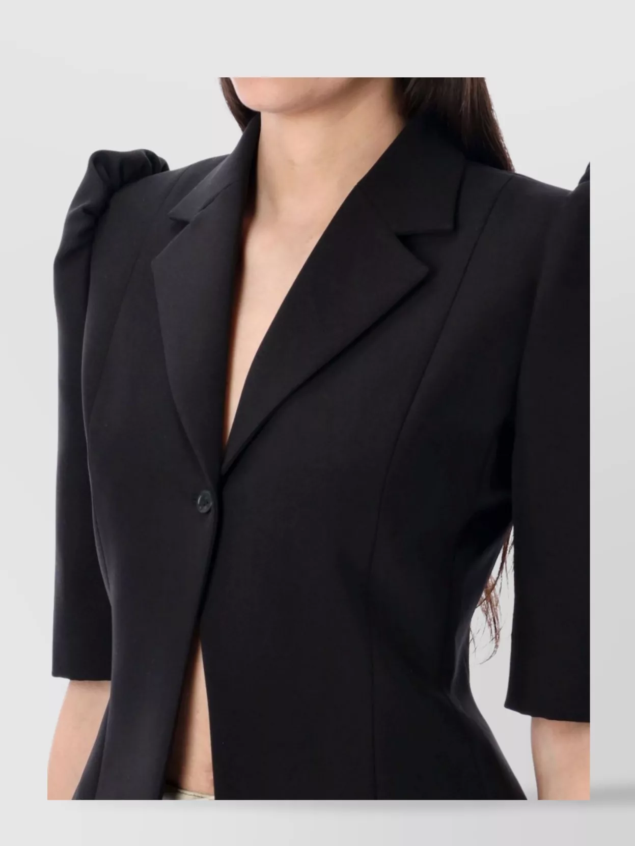 Coperni Cropped Slim-fit Tailored Jacket With Puff Sleeves