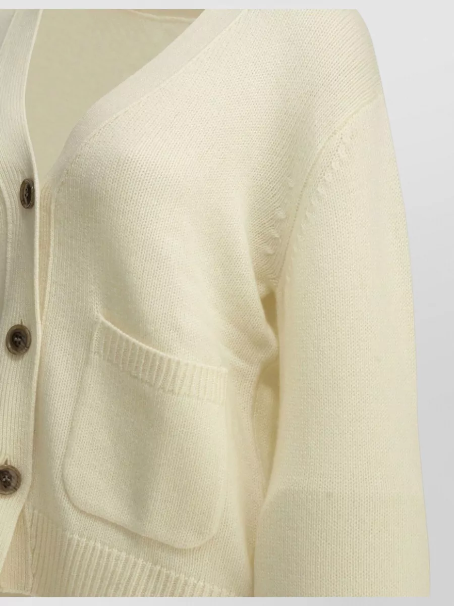 Lisa Yang Cashmere V-Neck Ribbed Cardigan