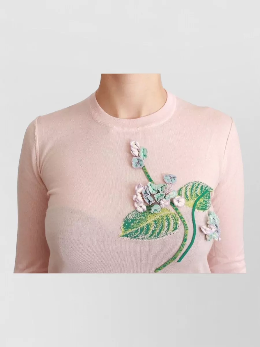Dolce&Gabbana Cashmere Silk Floral Pullover Sweater