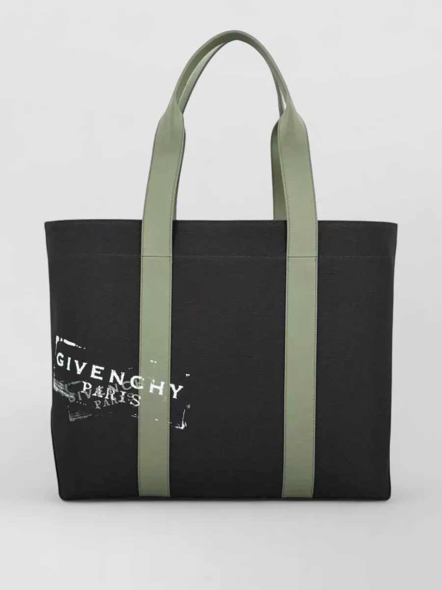 Givenchy Large Canvas Tote Bag Rectangular Handles In Black