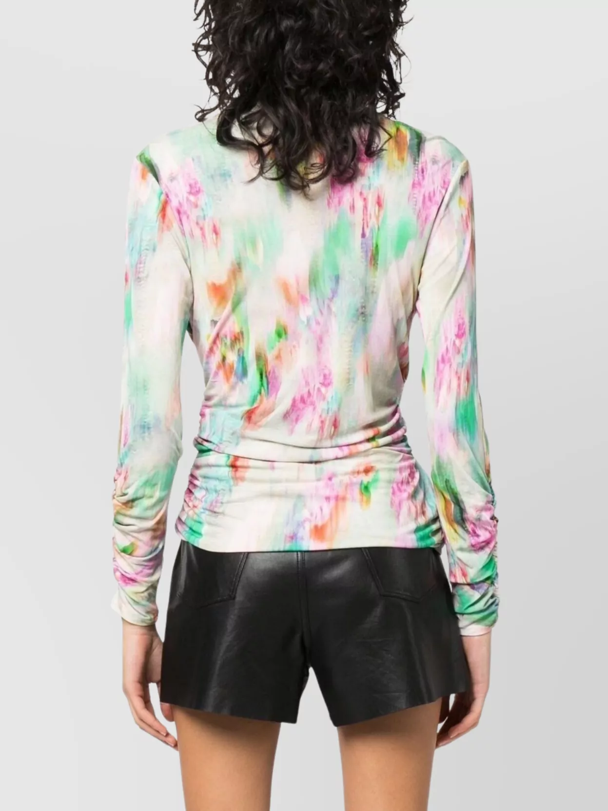 Iro Abstract-print Long-sleeve Mini Dress
