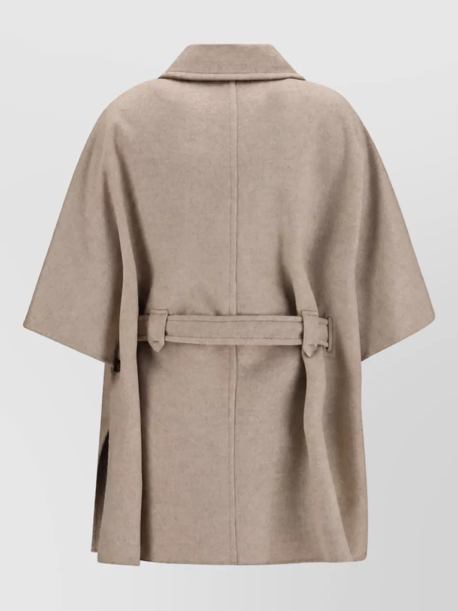 Max Mara Cashmere Belted Cape Jacket