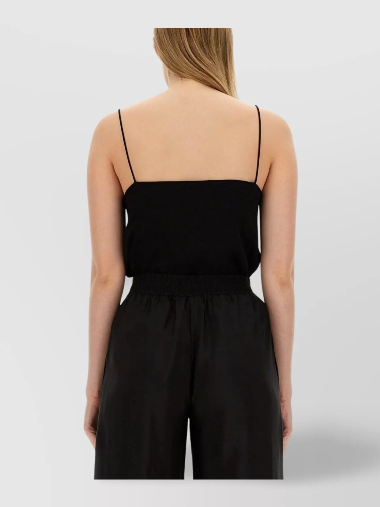 Fabiana Filippi Viscose Tops With Spaghetti Straps And Elastic Waistband In Black