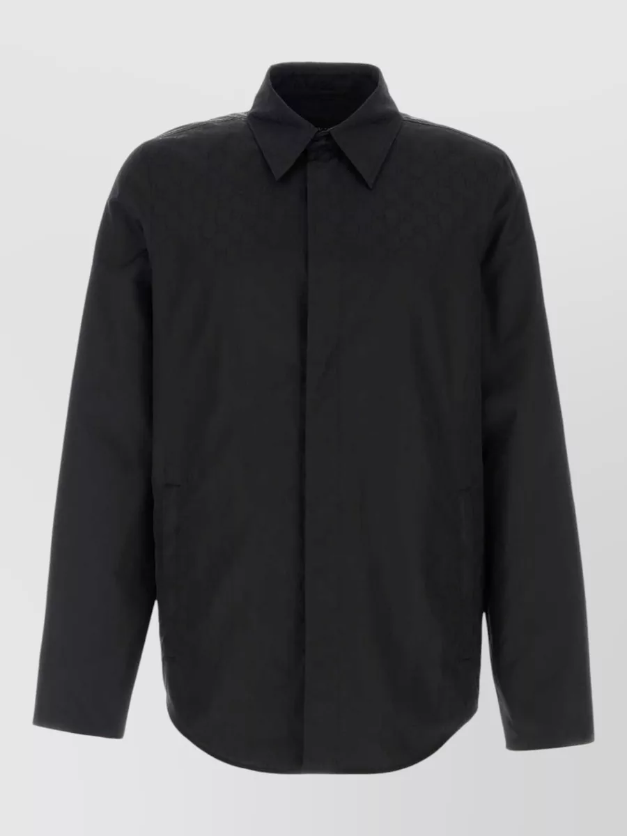 Gucci silk faille gg logo-print shirt