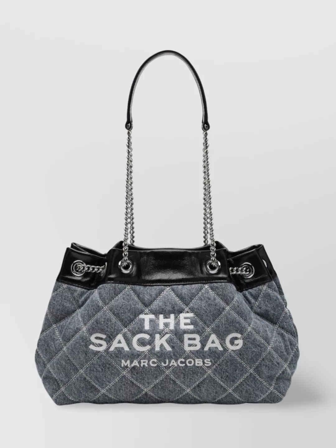 Marc Jacobs Quilted Denim Shoulder Bag In Gray