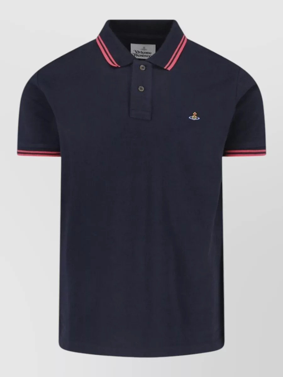 Vivienne Westwood striped trim cotton piqué regular-fit short-sleeve polo shirt