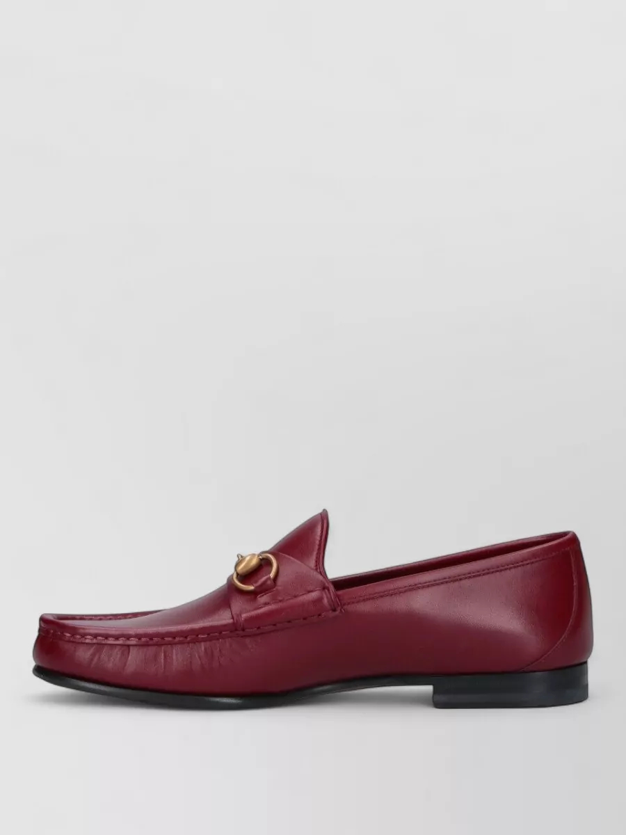 Gucci Loafers Gold Tone Hardware Leather Sole