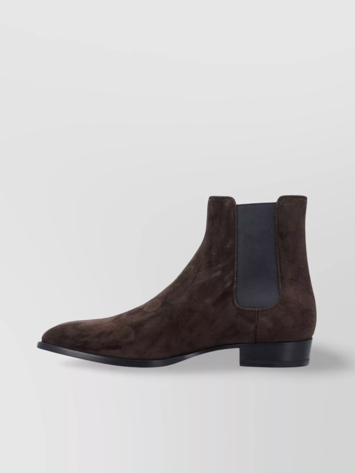 Saint Laurent Wyatt Suede Ankle Boots With Stacked Heel