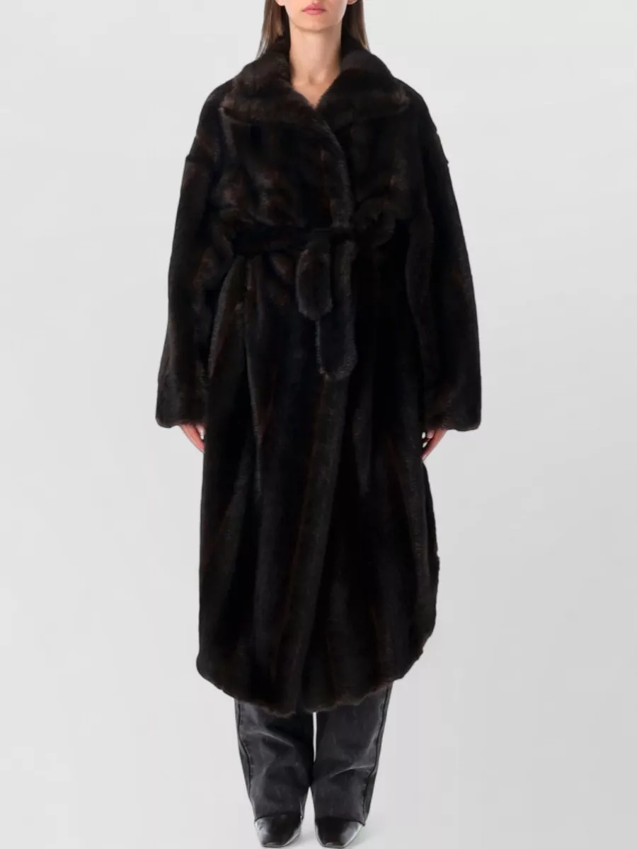 The Frankie Shop faux fur belted maxi coat