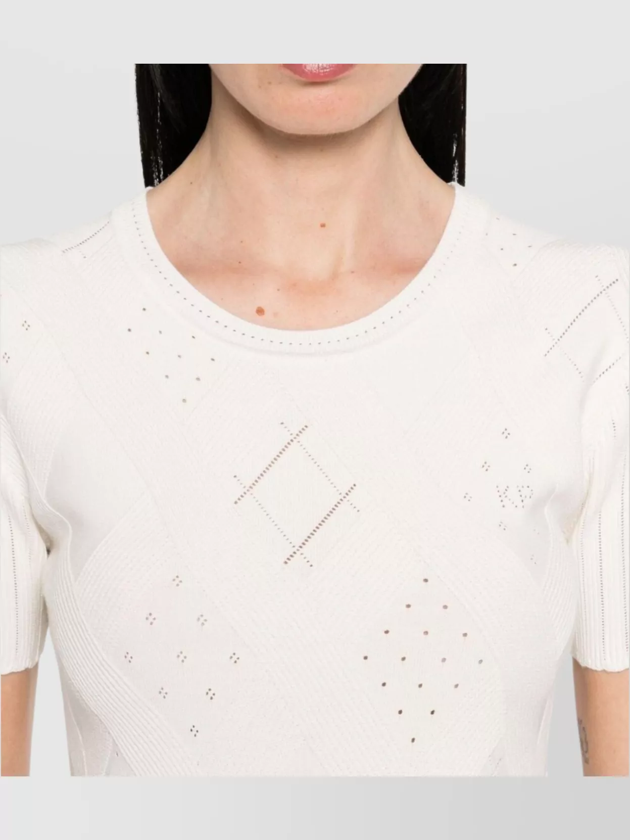 Kenzo Crew Neck Knit Top With Short Sleeves
