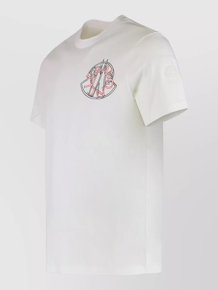 Moncler Logo Overlay Cotton Jersey T-Shirt