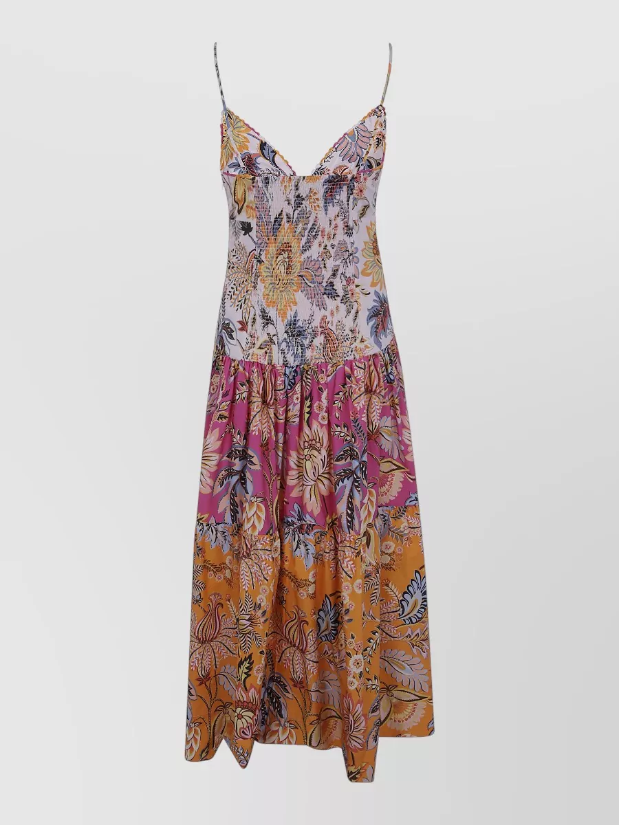 Farm Rio Cotton Floral-Print Sleeveless Midi Dress
