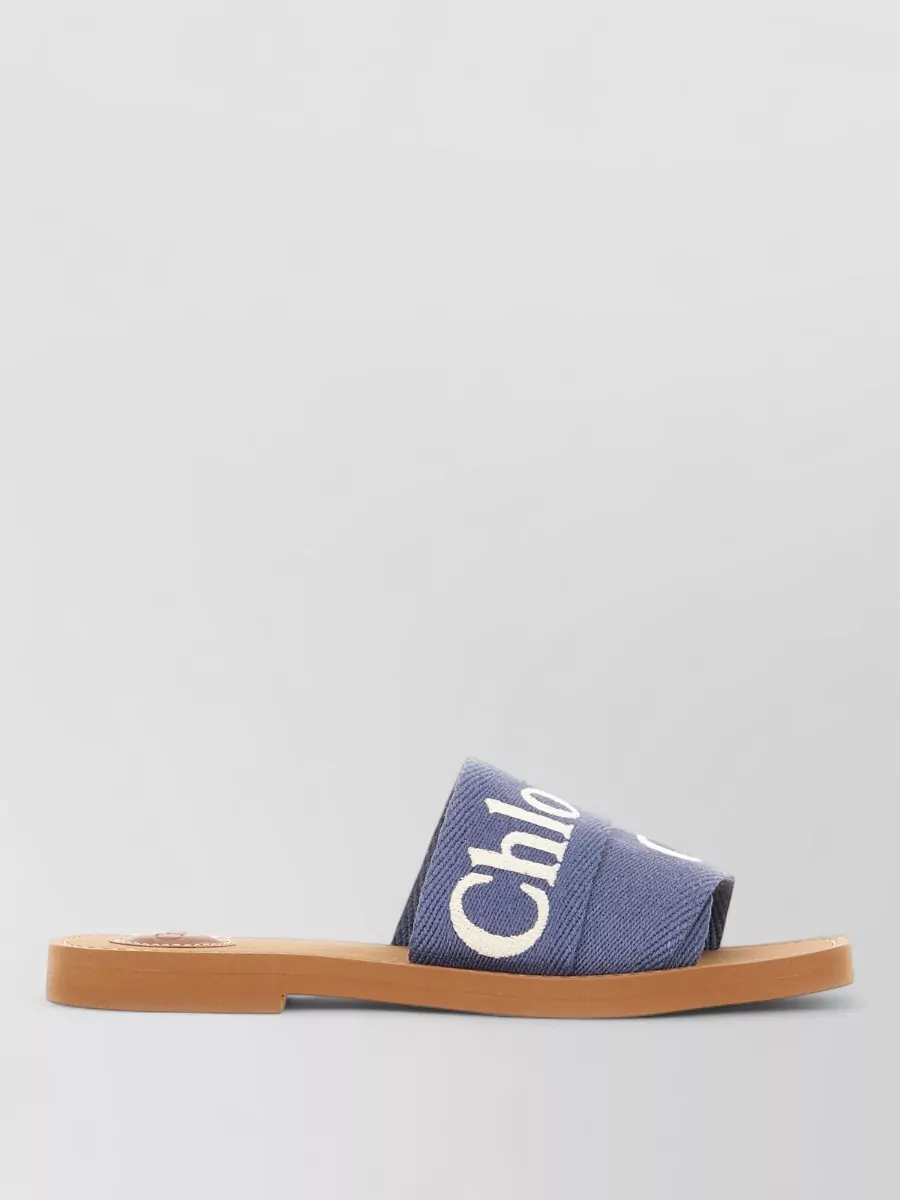 Chloé Linen Woody Slides