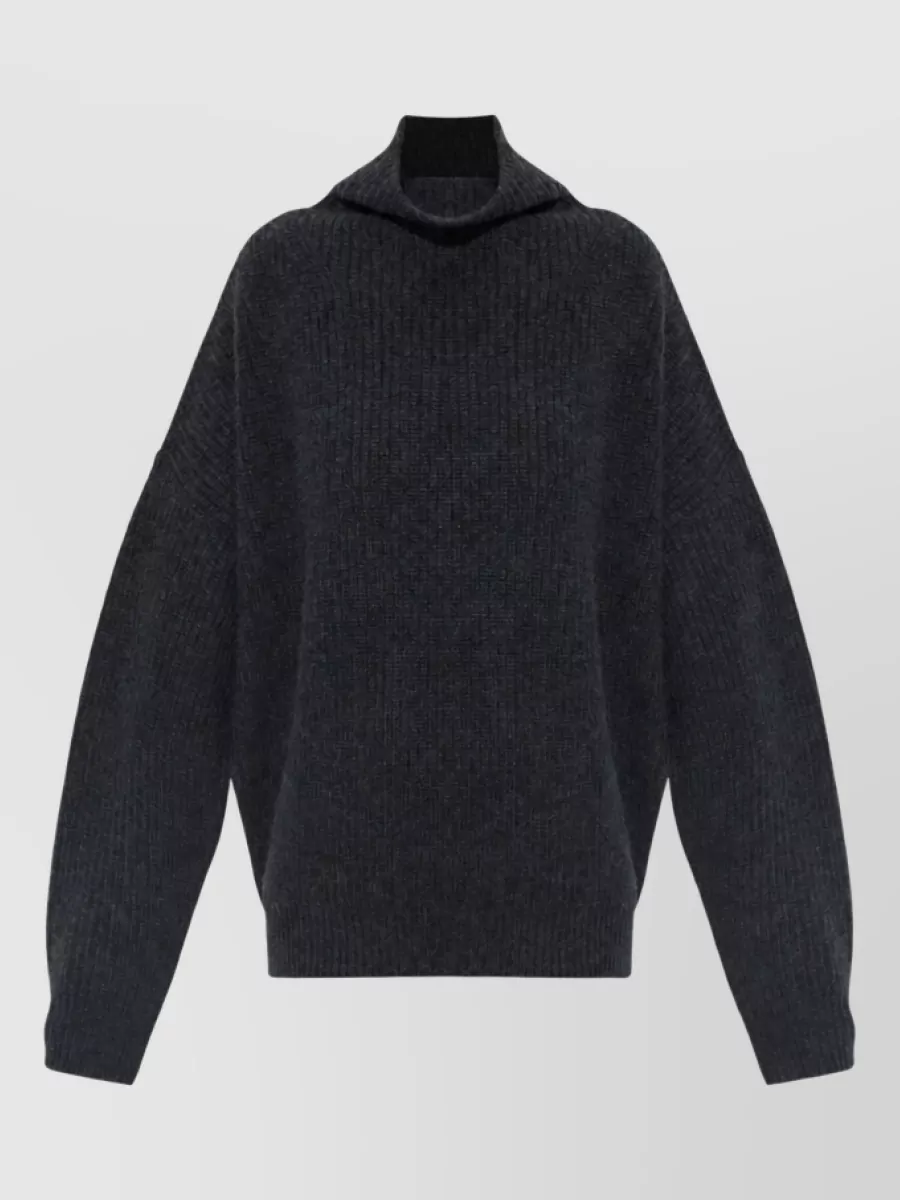 Isabel Marant Wool Cashmere Ribbed Relaxed Fit Turtleneck Sweater