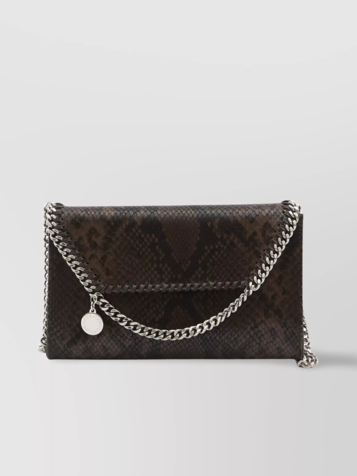 Stella Mccartney Snake Alter Mat Shoulder Bag Chain Strap In Brown