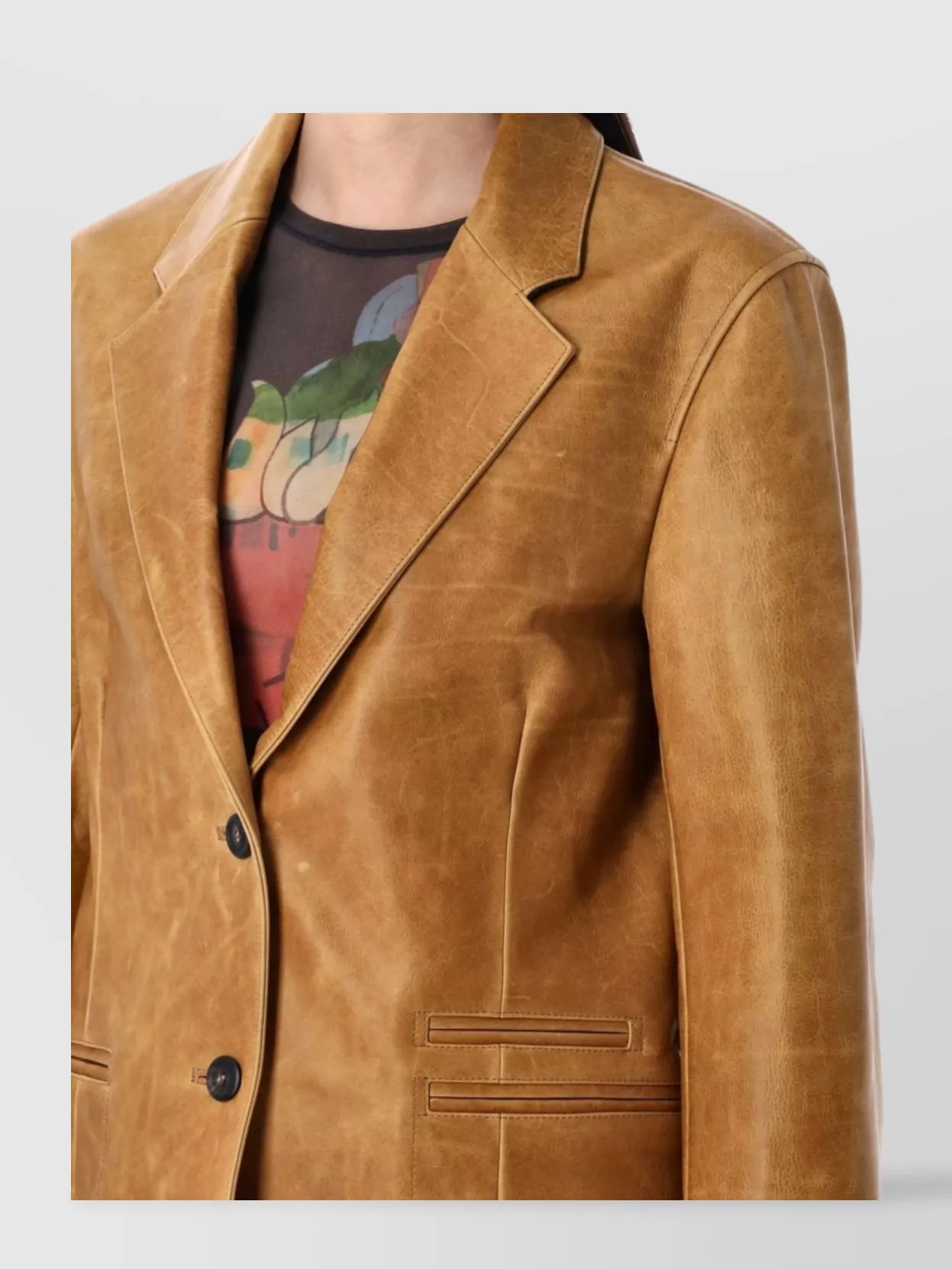 Shop Our Legacy Leather Blazer Featuring Horn Buttons