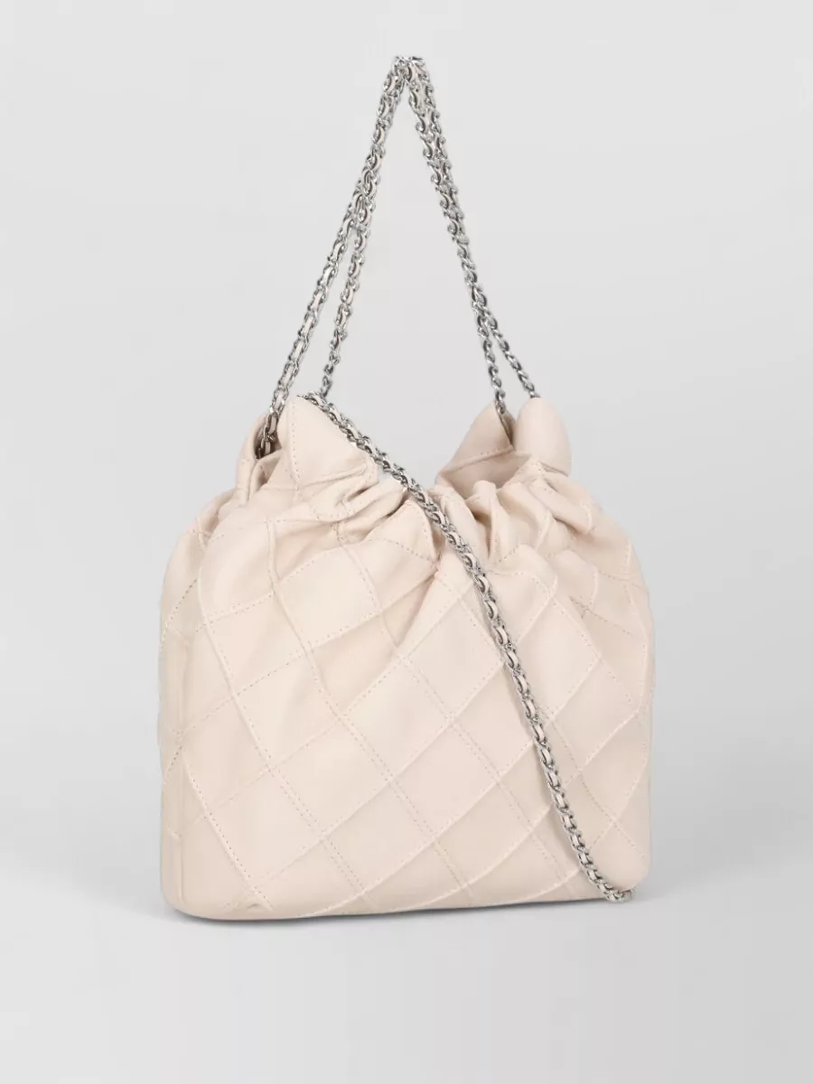 Tory Burch Leather Shoulder Bag Quilted Chain Strap