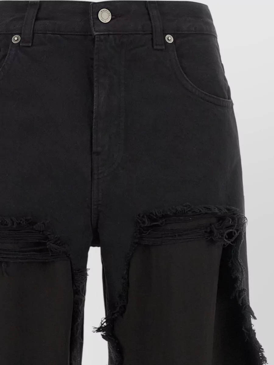 Haikure Cotton Satin Panel Boyfriend Jeans