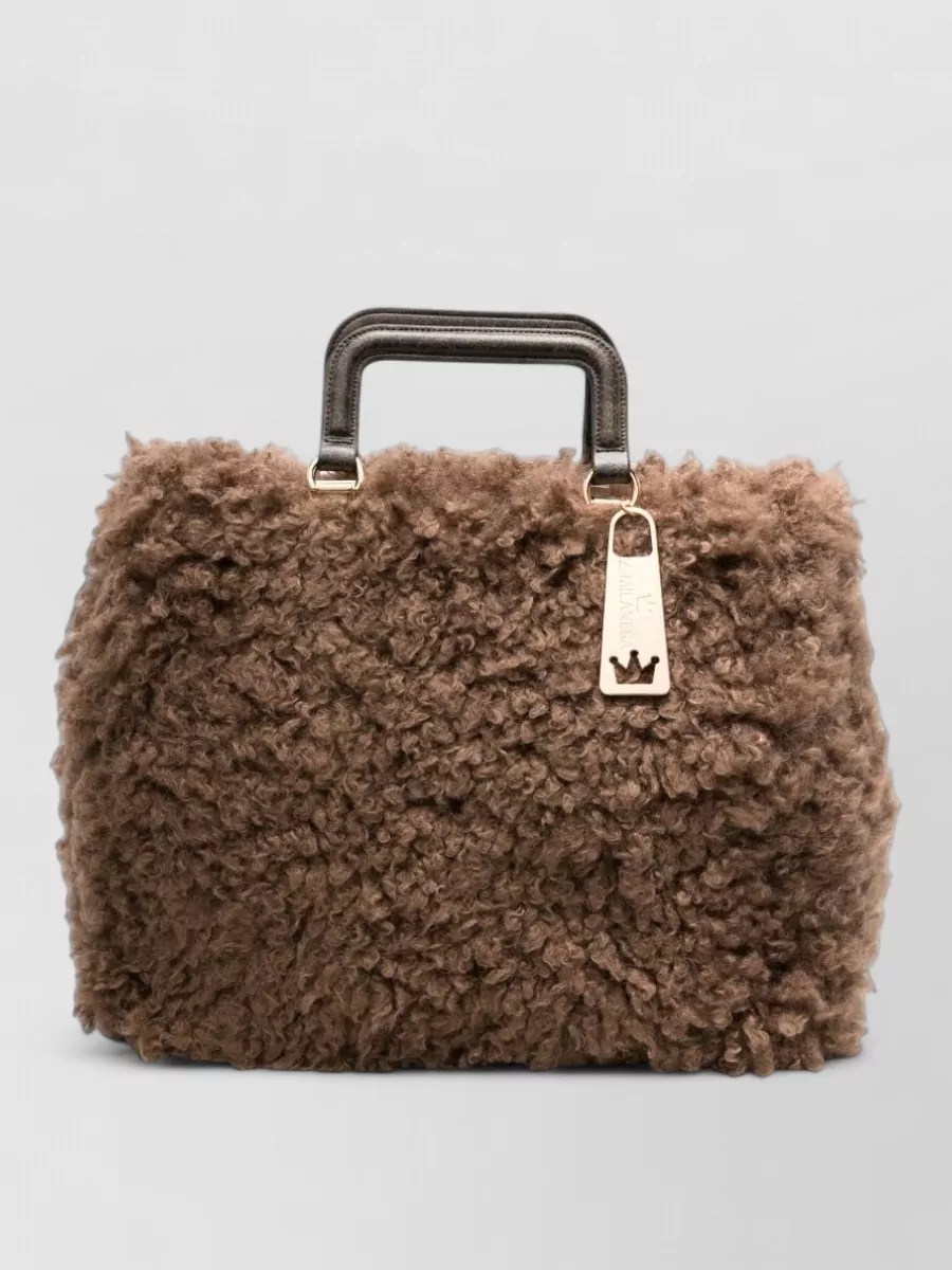 La Milanesa Faux Shearling Tote Bag