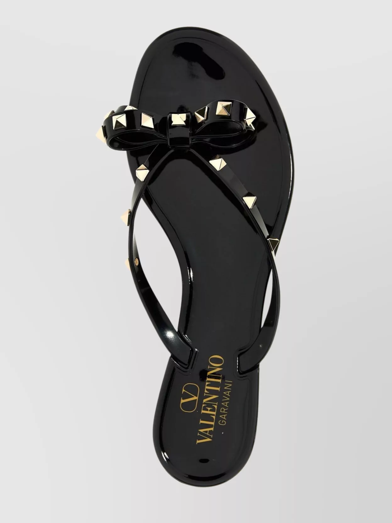 Valentino Garavani Studded Bow Rockstud Thong Sandals