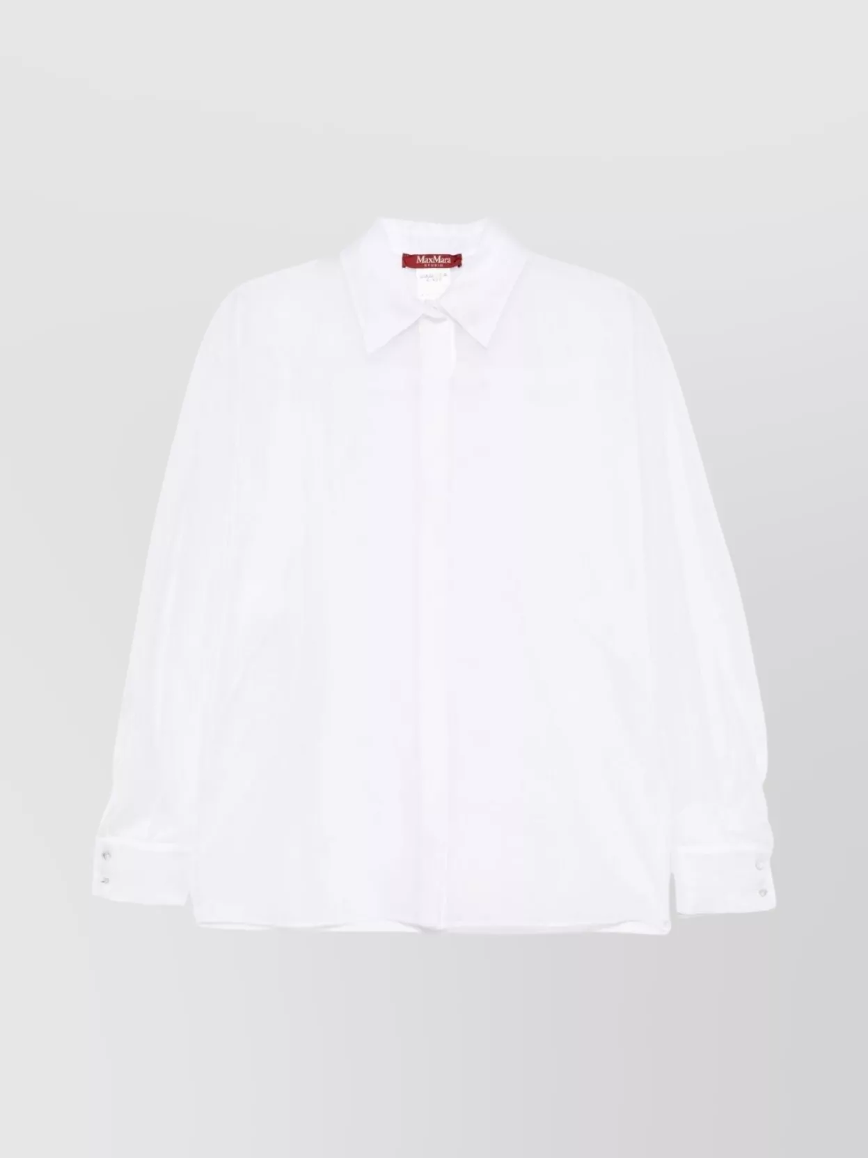 Max Mara Sheer Fabric Relaxed Fit Pointed Collar In White