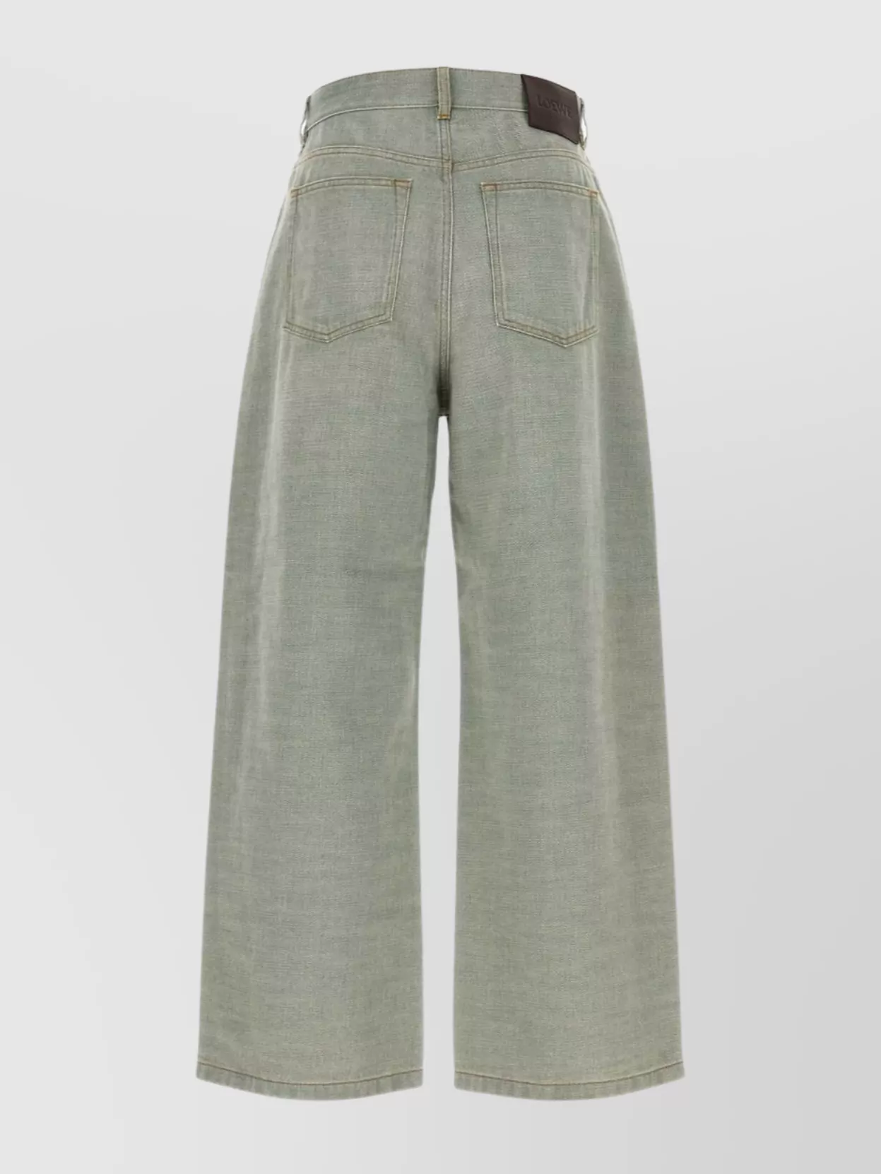 Loewe Relaxed Fit Wide Leg Denim Trousers In Green