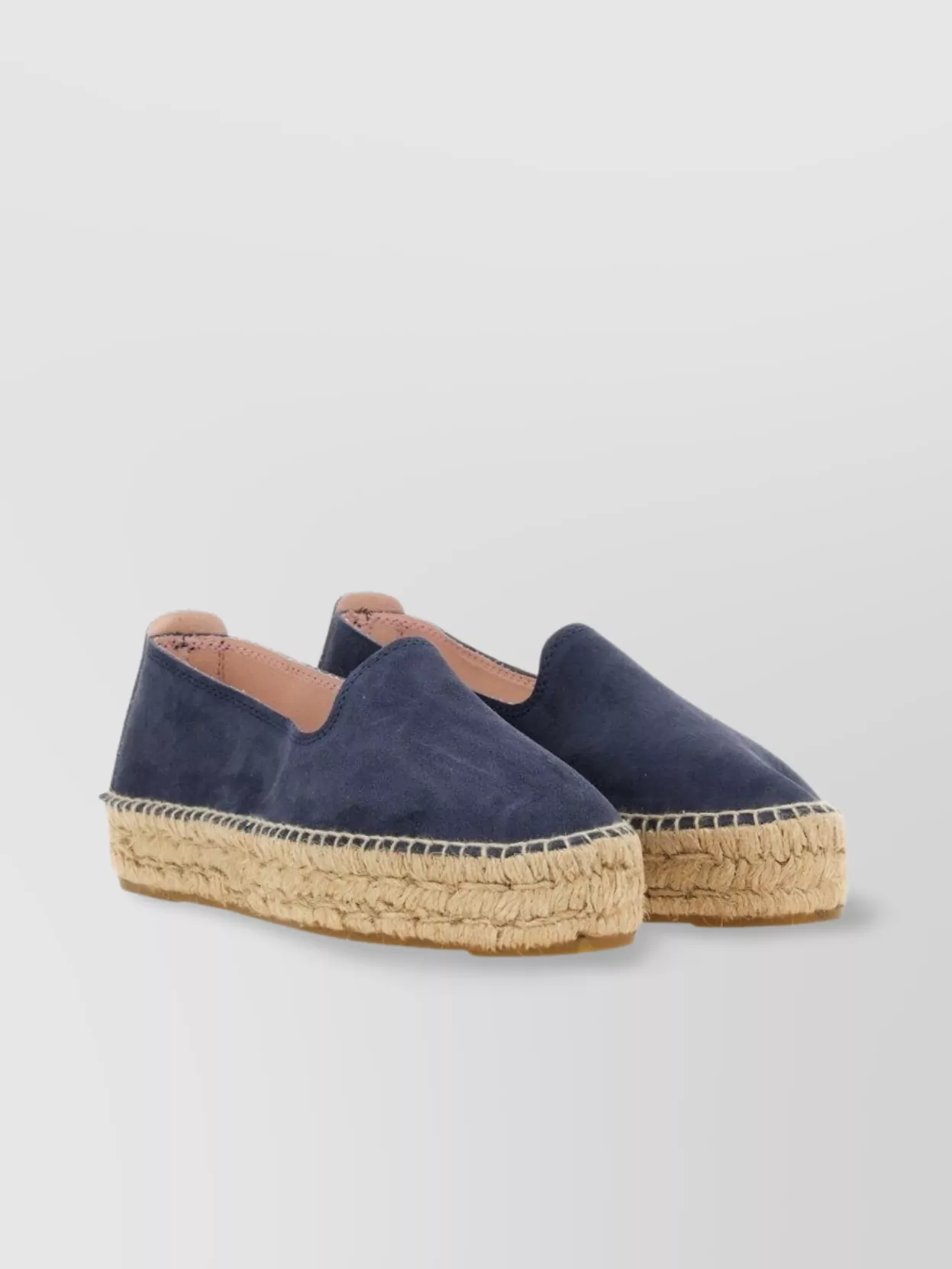 Manebi Round Toe Suede Espadrille With Contrast Stitching