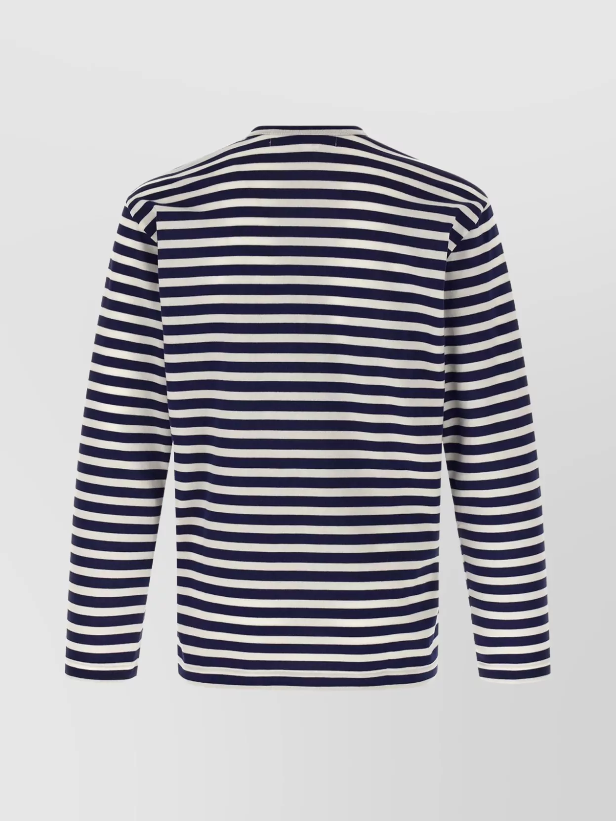 Comme Des Garçons Play Striped Logo Patch Crew Neck T-Shirt