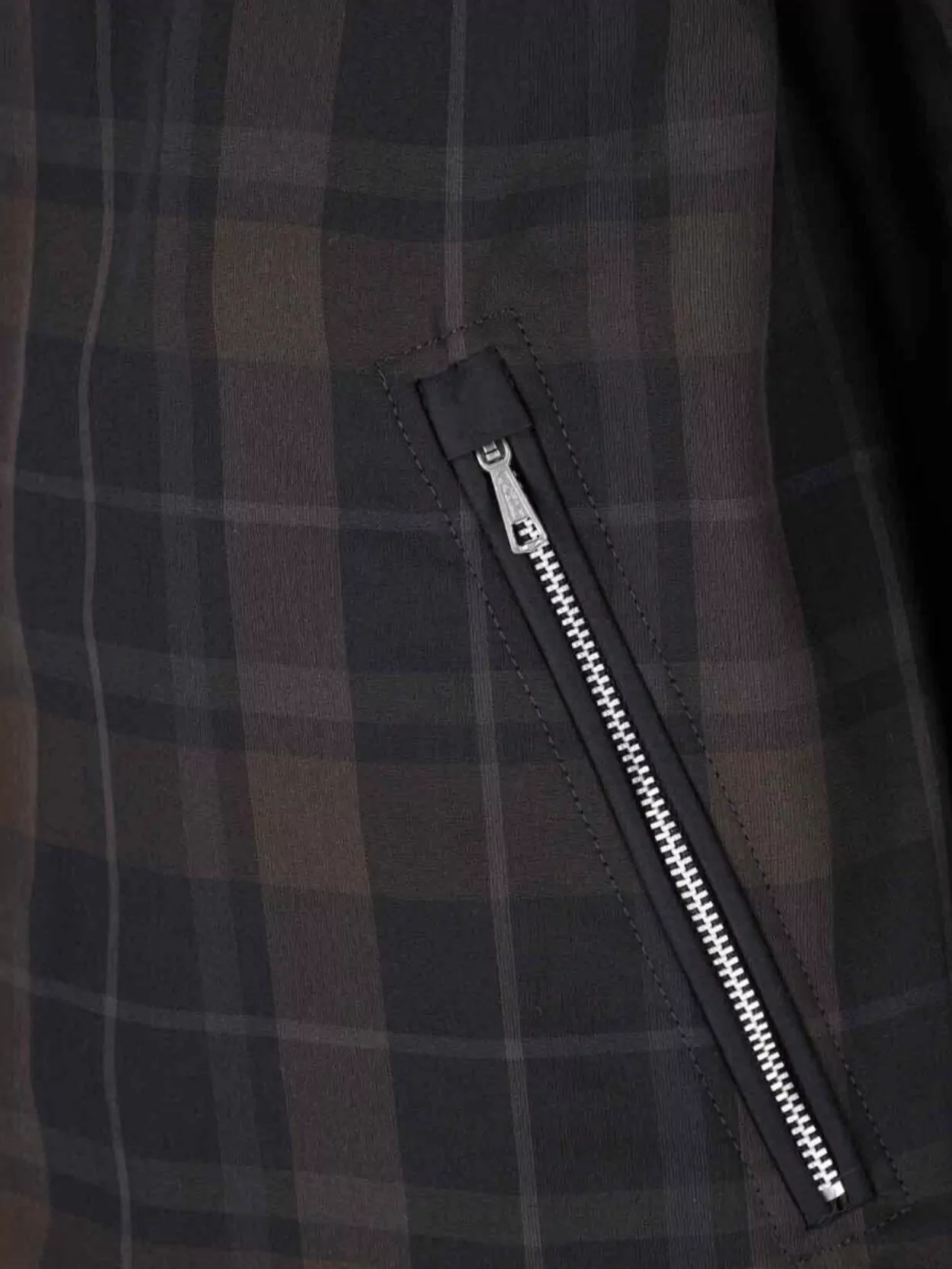 Our Legacy Checkered Hooded Jacket With Side Zipper Pockets