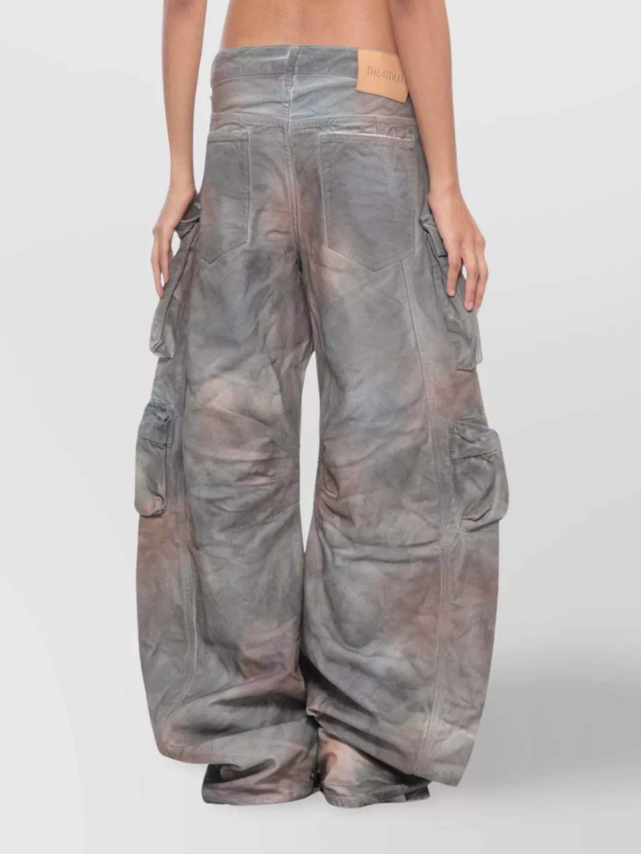 The Attico Cargo Jeans With Belt Loops And Tie Features