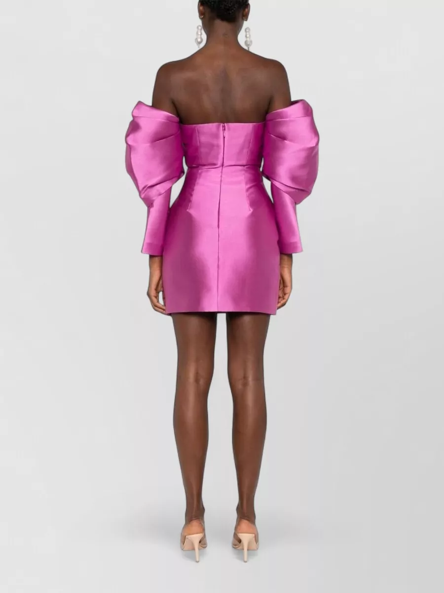 Solace London Draped Long Sleeve Mini Dress