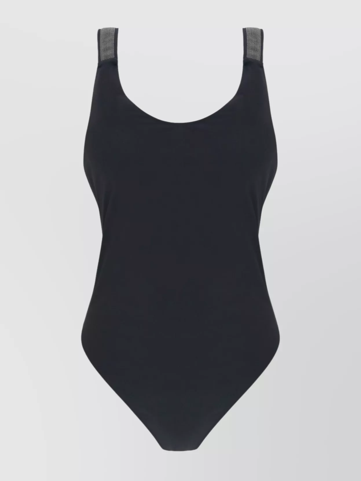Brunello Cucinelli Backless One-piece Swimsuit With Diamond Cut Straps In Black